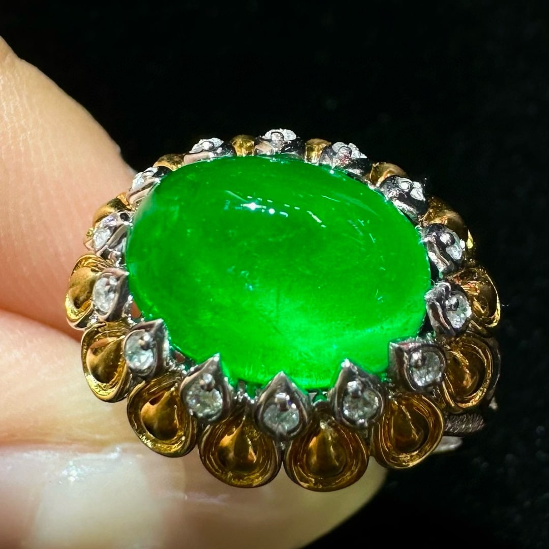 14k Gold 3.81 Ctw Natural Emerald & Diamond Ring - 3