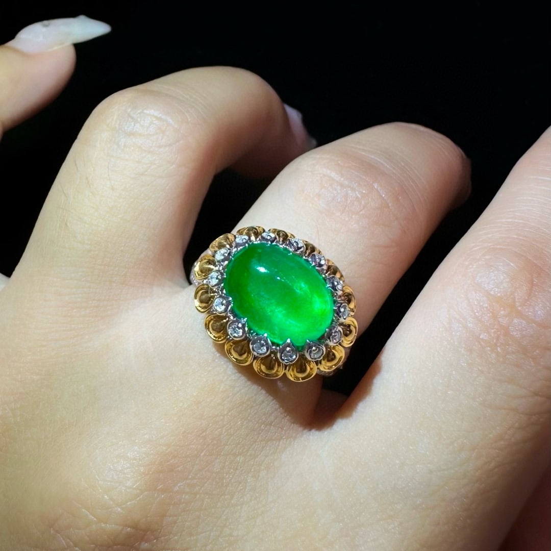 14k Gold 3.81 Ctw Natural Emerald & Diamond Ring - 4