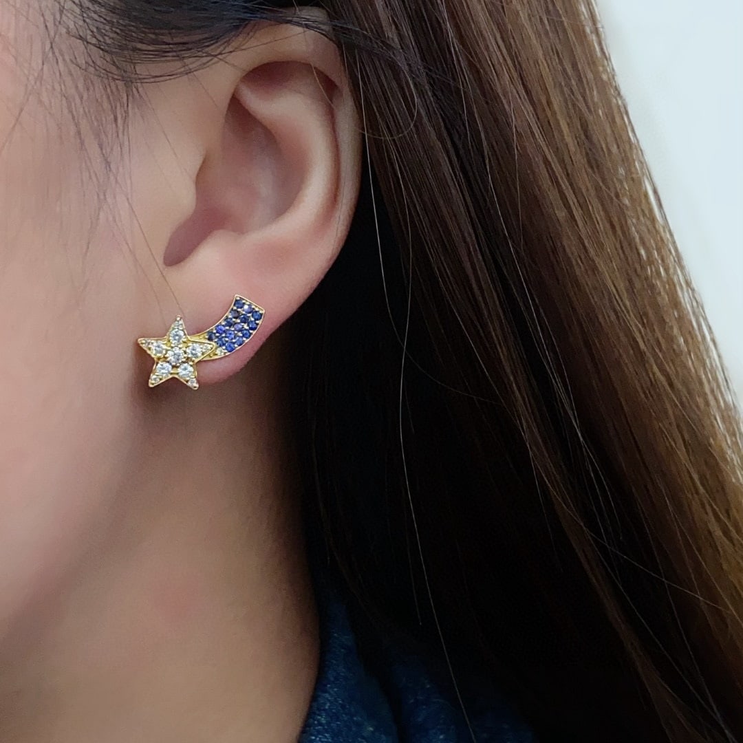 14k Gold 0.44 Ct Natural H Diamond Earrings - 3