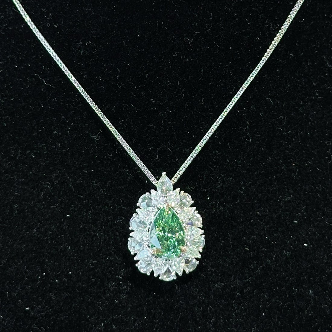 Gia Certified 14k Gold 1.71 Ct Natural Green Diamond & Diamond Ring/pendant( Without Chain ) - 5