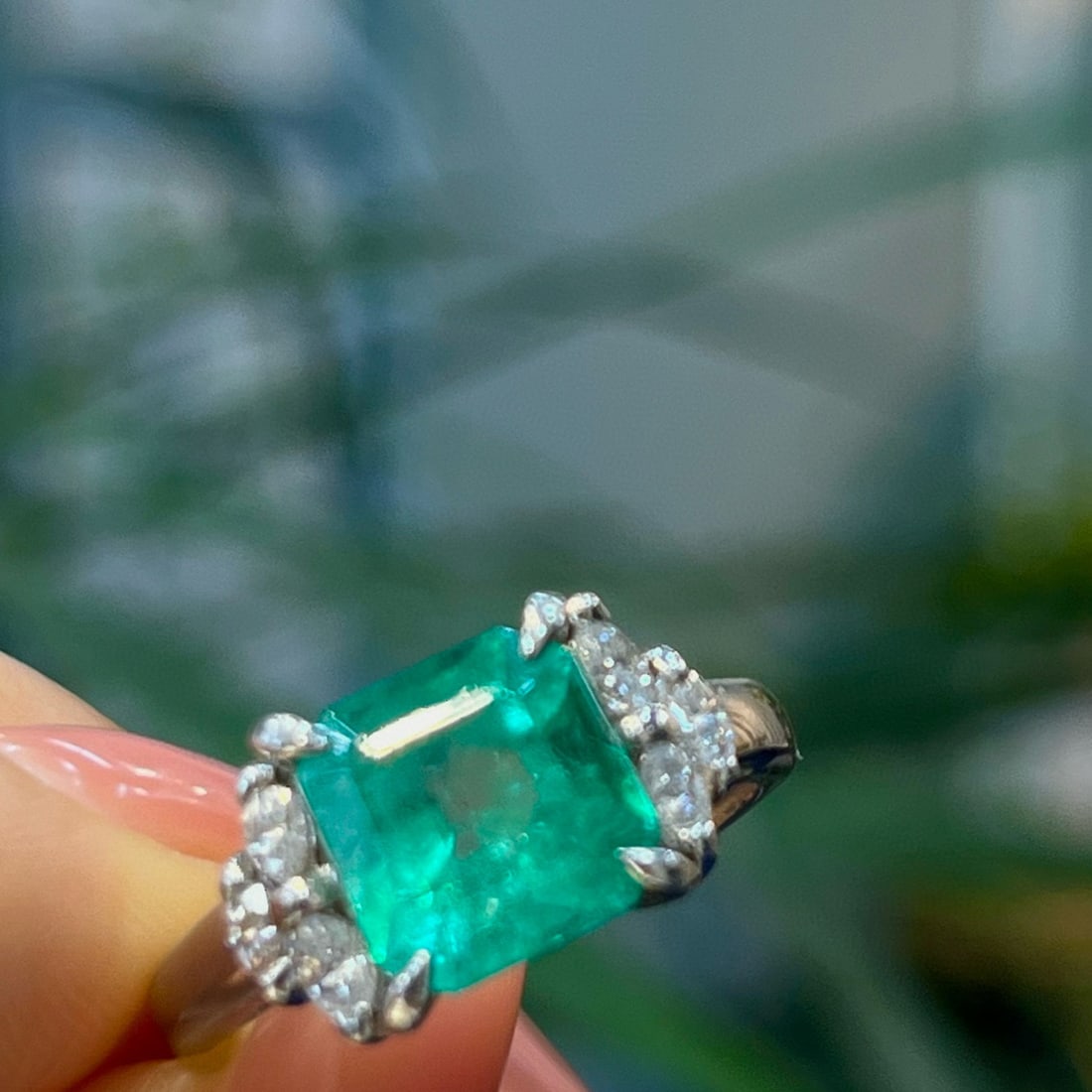 14k Gold 2.74 Ctw Natural Emerald & Diamond Ring - 2