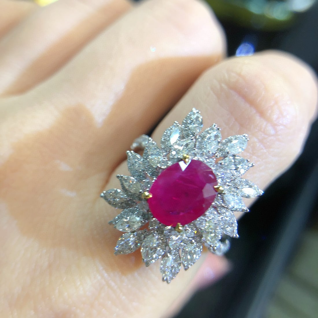 14k Gold 3.04 Ctw Natural Ruby & Diamond Ring - 2