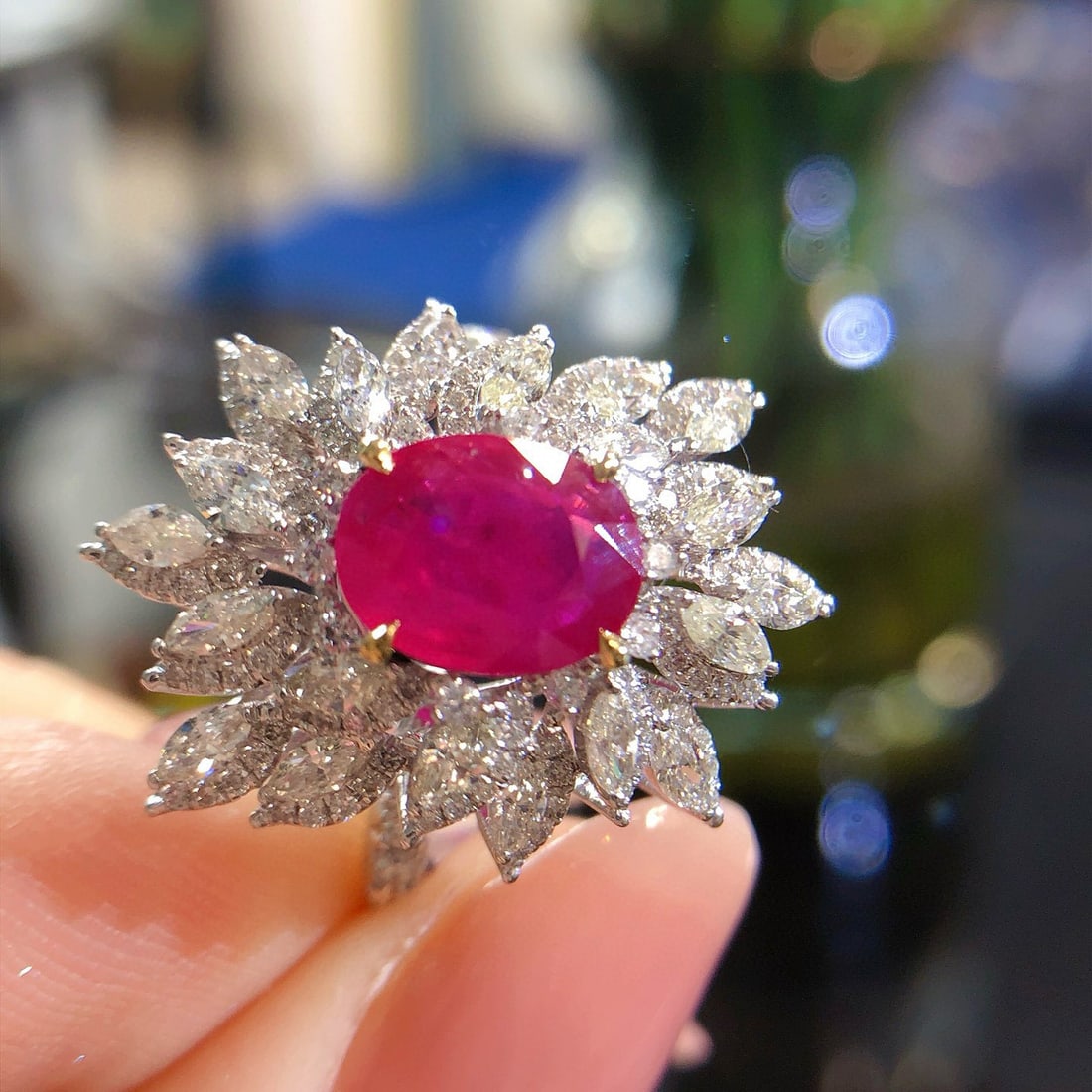 14k Gold 3.04 Ctw Natural Ruby & Diamond Ring - 3