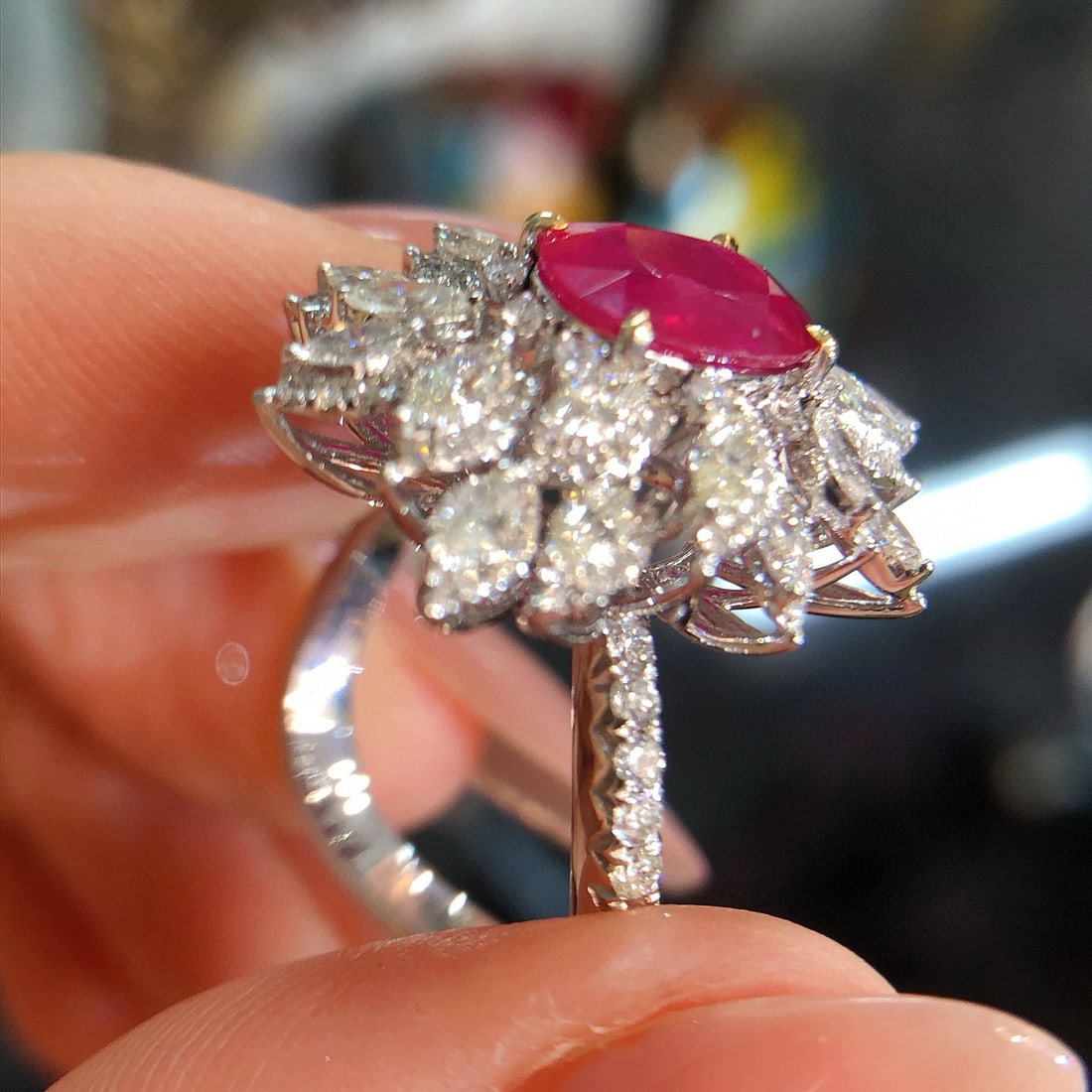 14k Gold 3.04 Ctw Natural Ruby & Diamond Ring - 6