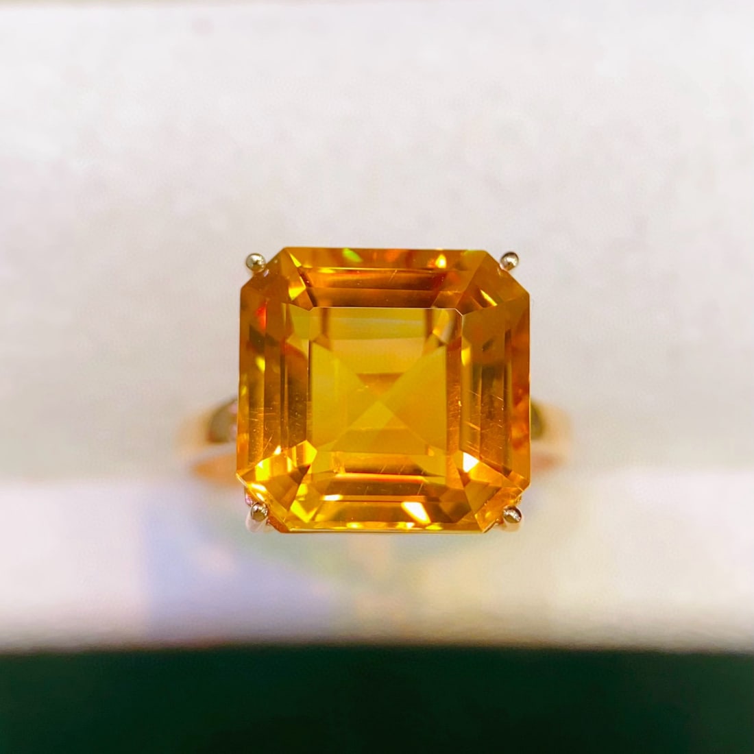 14k Gold 8.47 Ctw Natural Citrine & Diamond Ring - 3