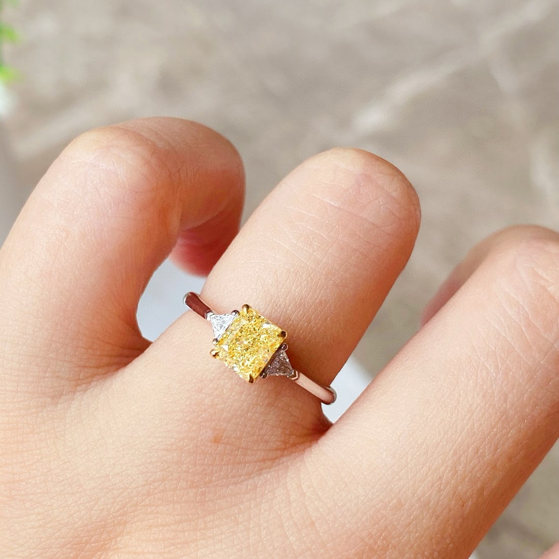 Gia Certified 14k Gold 1.10 Ctw Natural Yellow Diamond & Diamond Ring - 3