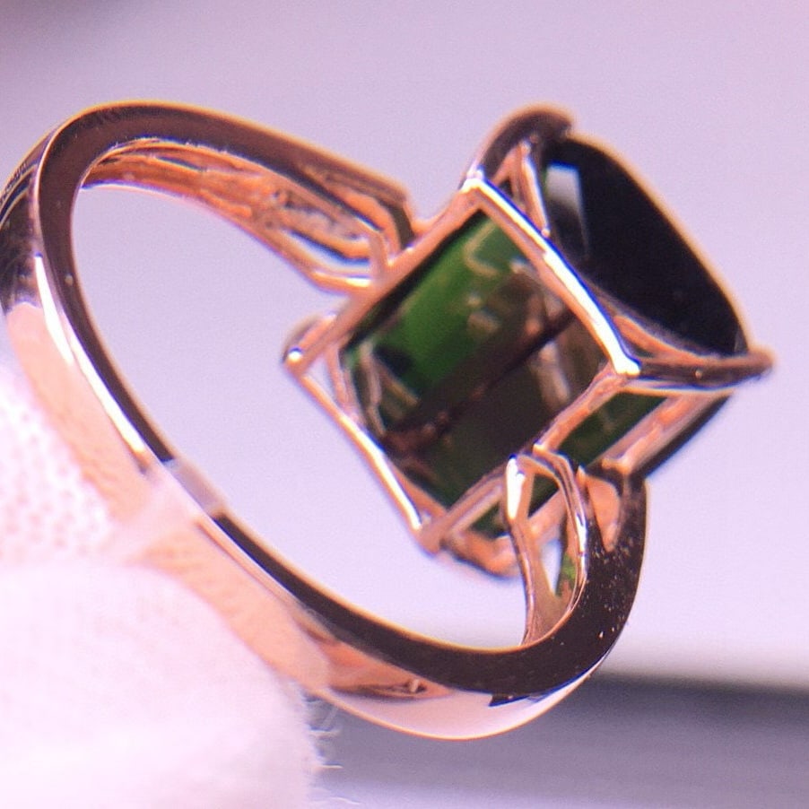 14k Gold 9.1 Ct Natural Tourmaline & Diamond Ring - 7