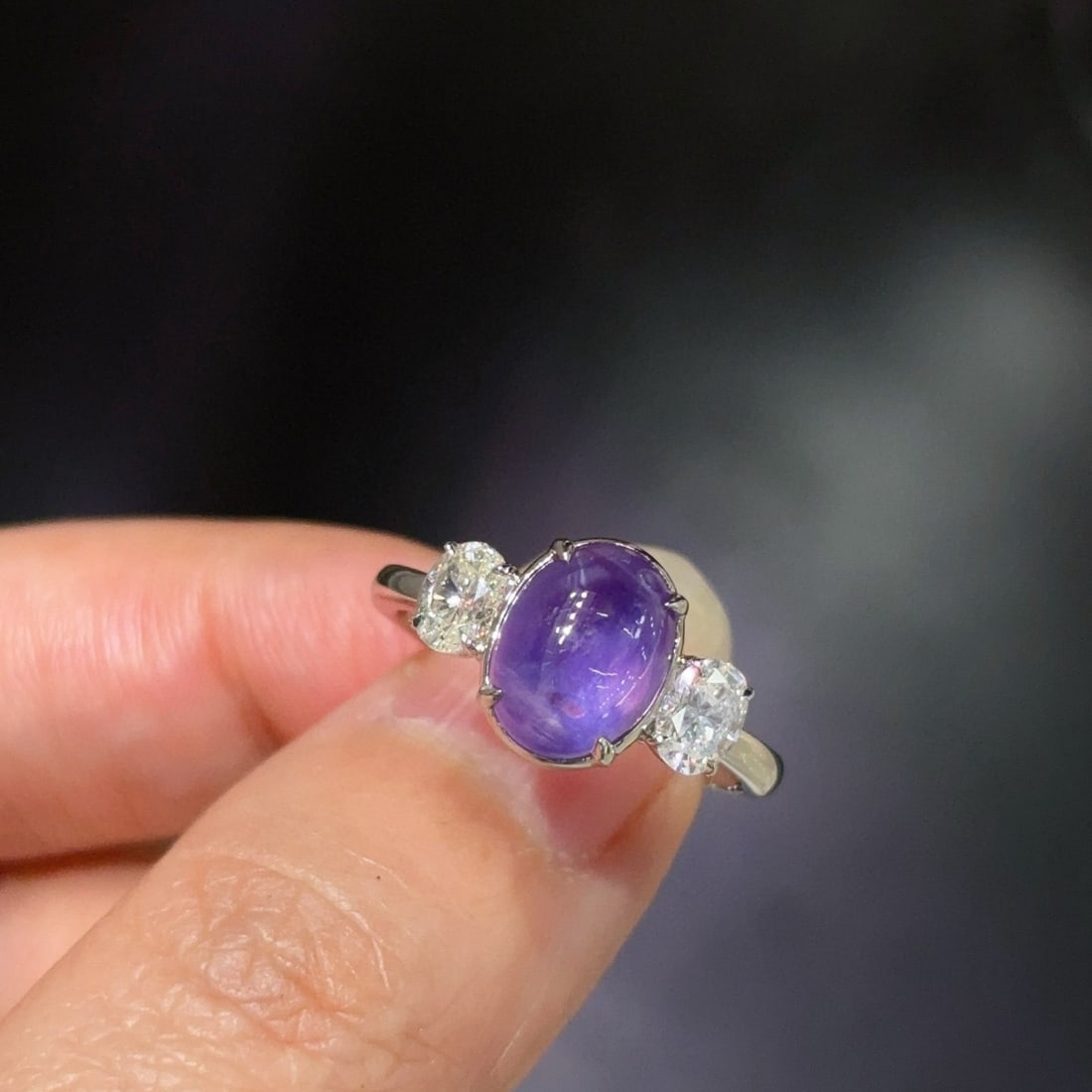 14k Gold 6.34 Ctw Natural Star Sapphire & Diamond Ring - 3