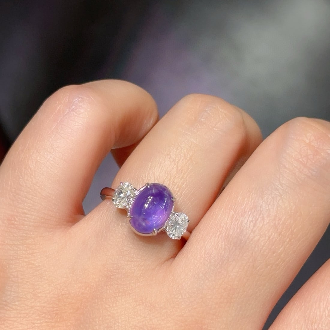 14k Gold 6.34 Ctw Natural Star Sapphire & Diamond Ring - 5