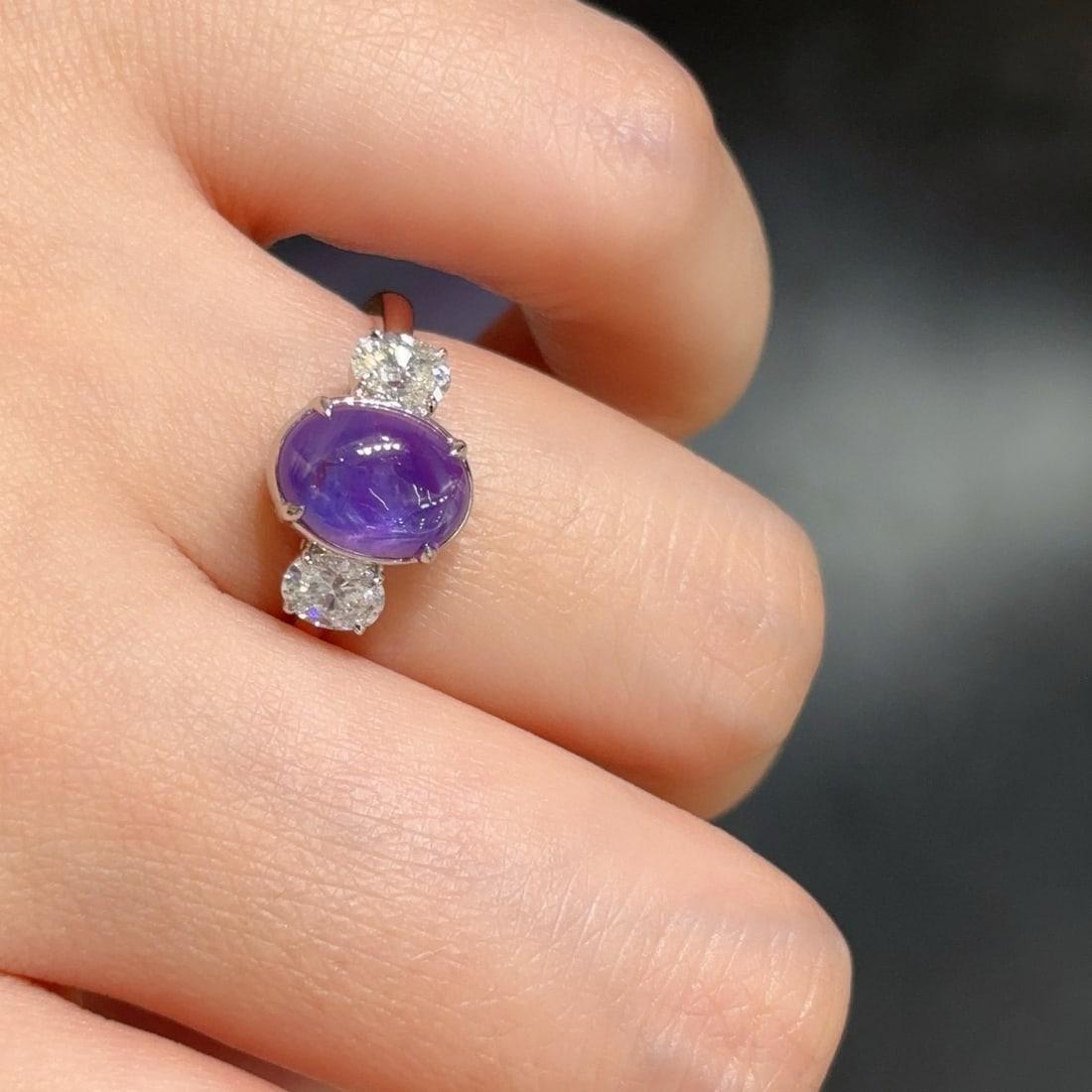 14k Gold 6.34 Ctw Natural Star Sapphire & Diamond Ring - 6