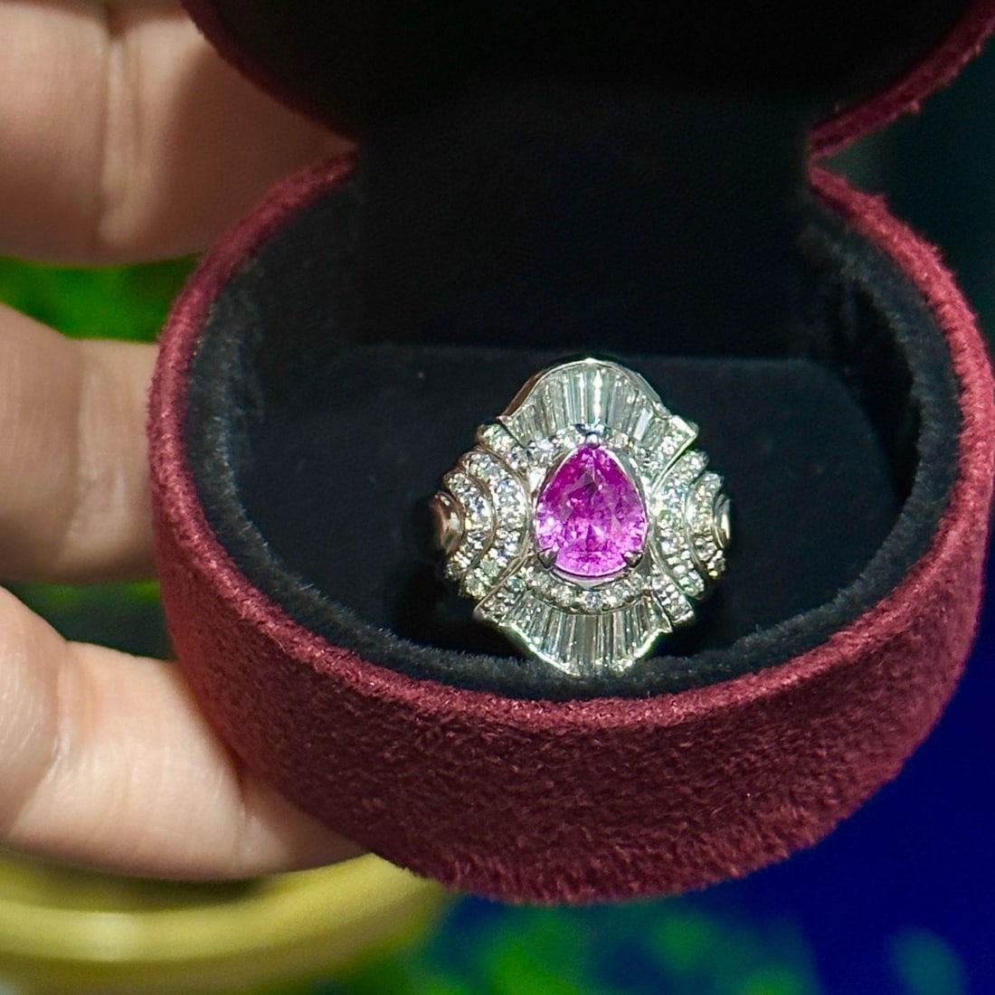 14k Gold 2.70 Ctw Natural Sapphire & Diamond Ring - 4