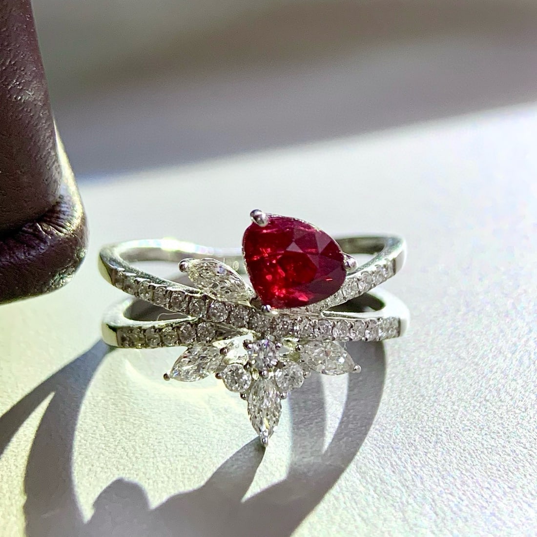 14k Gold 1.52 Ctw Natural Ruby & Diamond Ring - 6