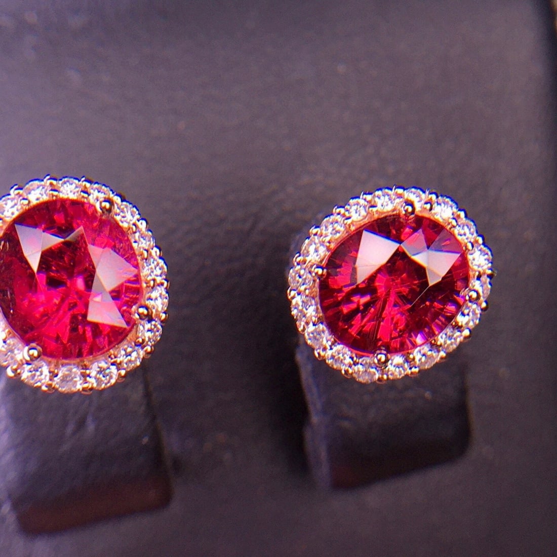 14k Gold 2.98 Ct Natural Tourmaline & Diamond Earrings - 3