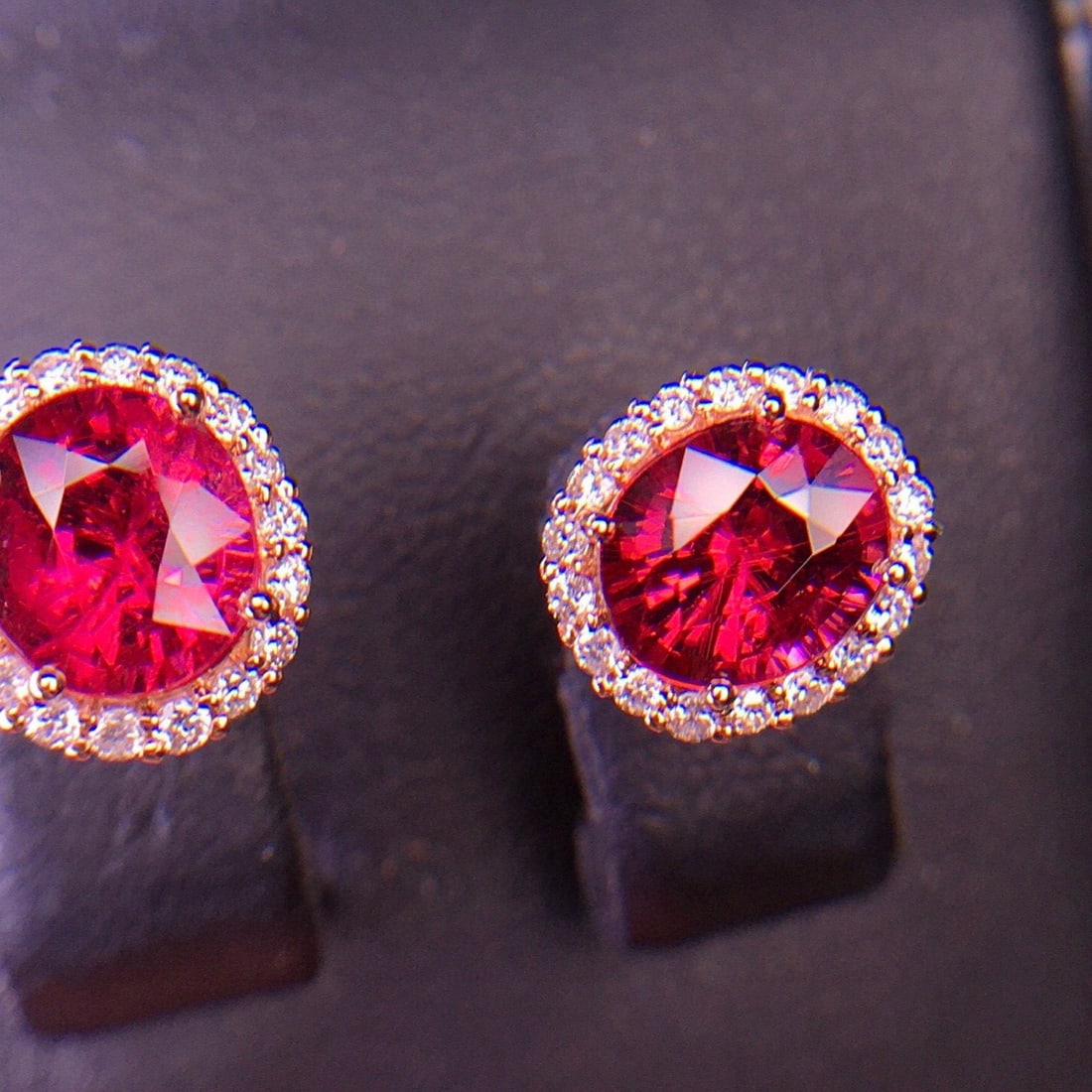 14k Gold 2.98 Ct Natural Tourmaline & Diamond Earrings - 4