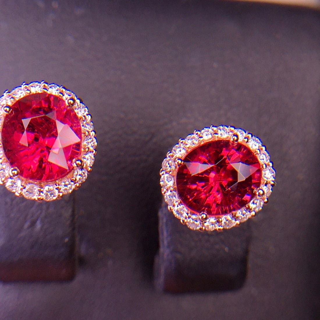 14k Gold 2.98 Ct Natural Tourmaline & Diamond Earrings - 5