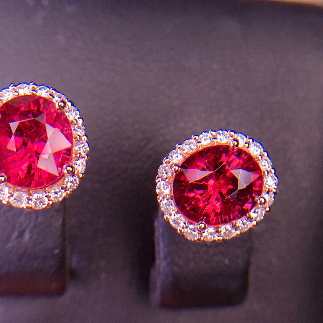 14k Gold 2.98 Ct Natural Tourmaline & Diamond Earrings - 6