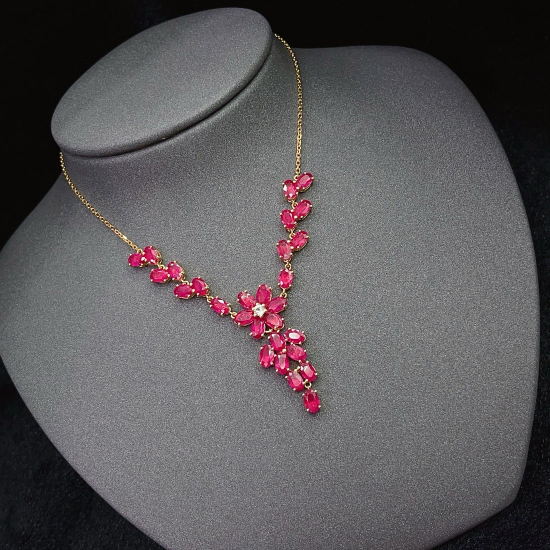 14k Gold 8.15 Ct Natural Ruby & Sapphire Necklace - 3