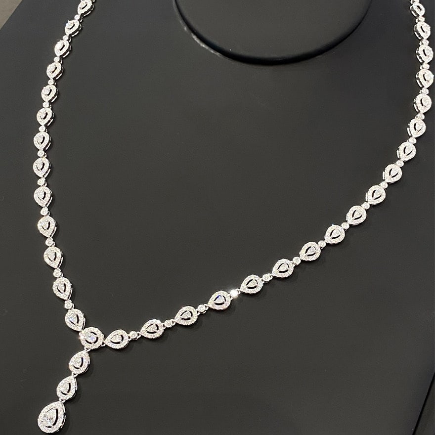 14k Gold 5 Ct Natural H Diamond Necklace - 3