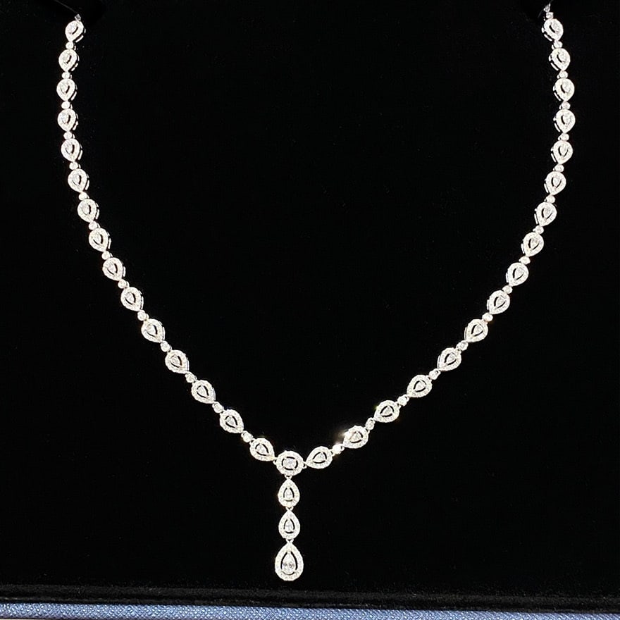 14k Gold 5 Ct Natural H Diamond Necklace - 4