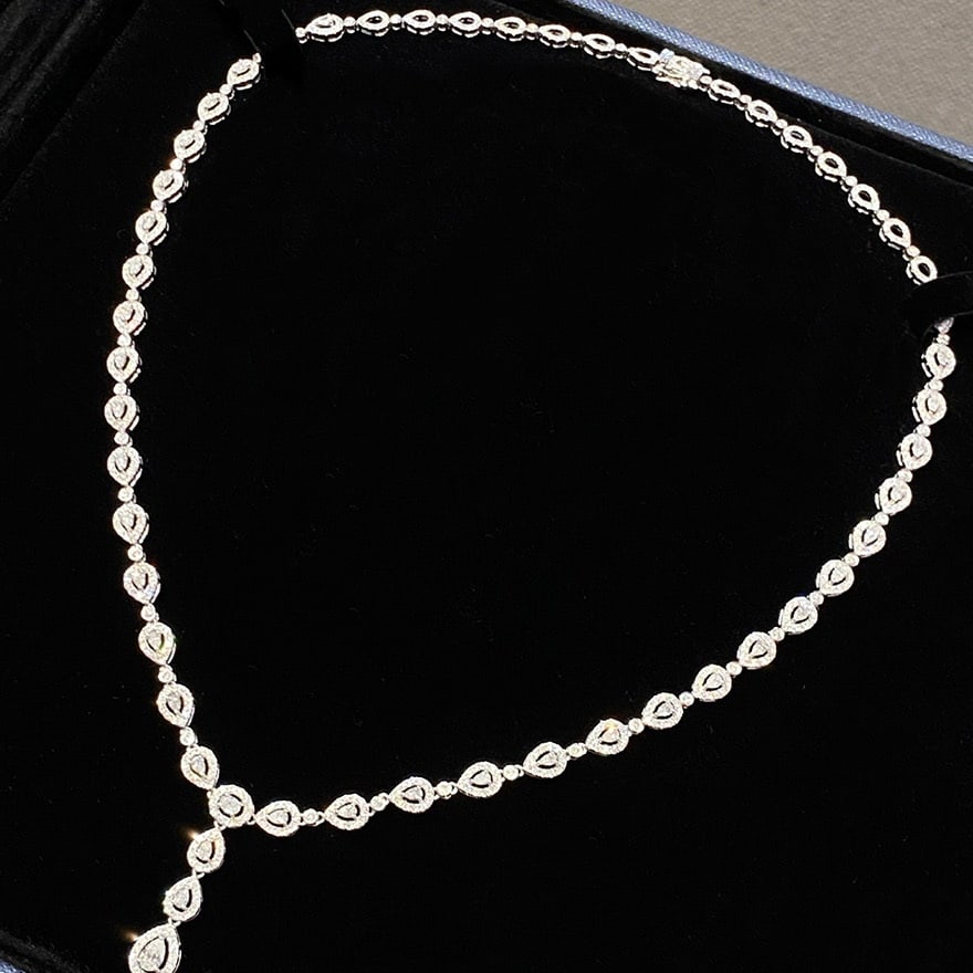 14k Gold 5 Ct Natural H Diamond Necklace - 6