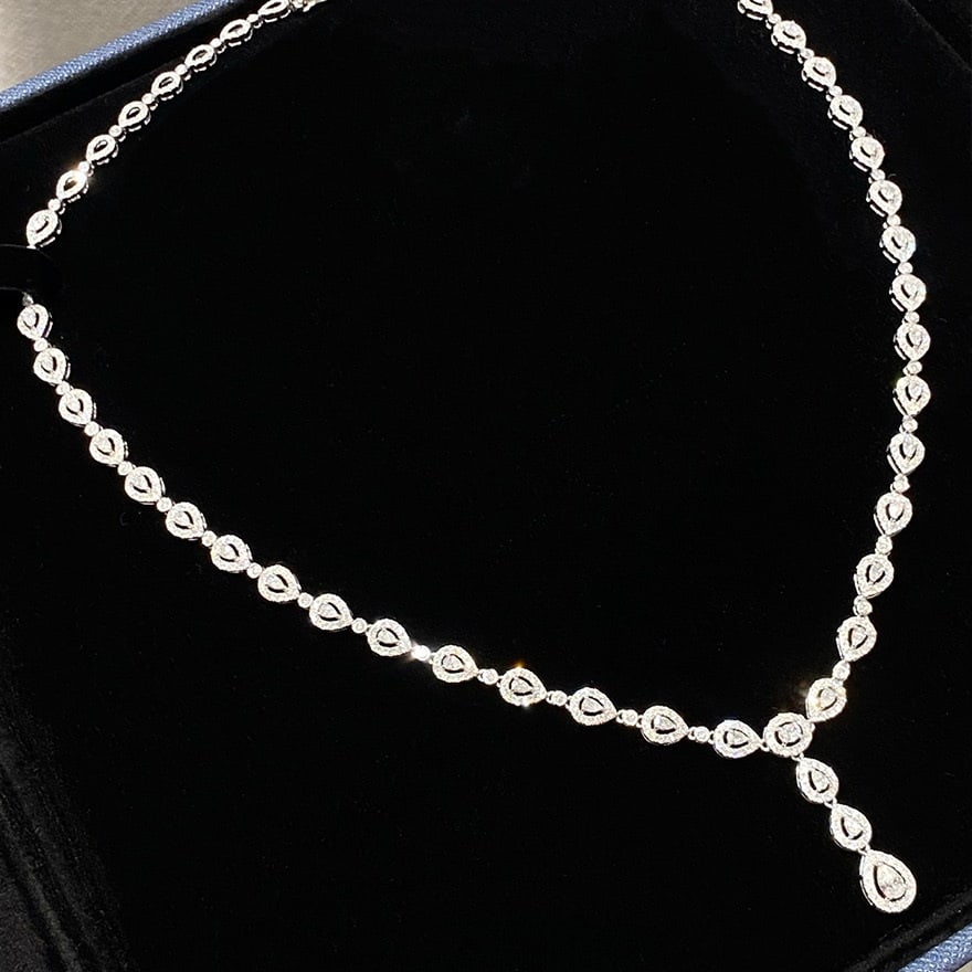 14k Gold 5 Ct Natural H Diamond Necklace - 7