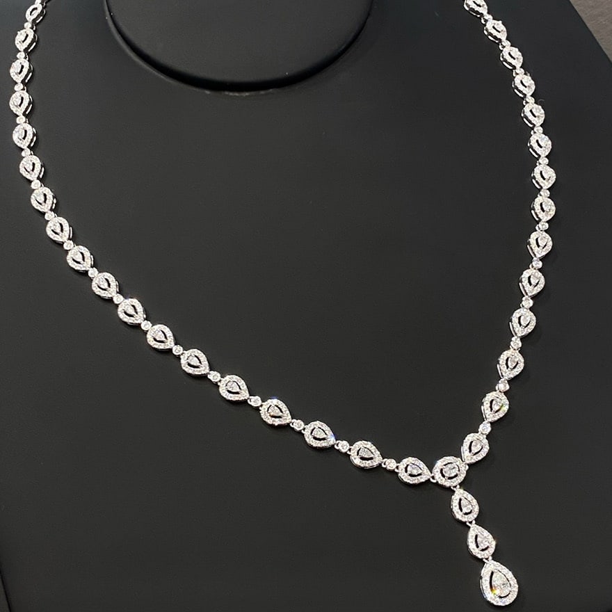 14k Gold 5 Ct Natural H Diamond Necklace - 8