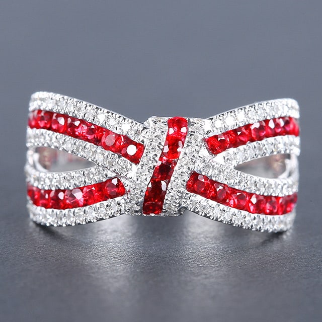 14k Gold 1.49 Ctw Natural Ruby & Diamond Ring: Ref:231053028 // gold content:14k gold // ring size:7. 25us // // main gemstone:ruby // shape:round // carat weight:1. 17ct // color:red // treatment:natural // cut grade:g // // adjacent gemstone 2 :