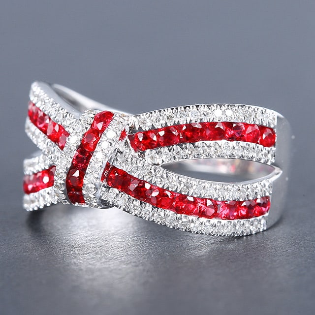14k Gold 1.49 Ctw Natural Ruby & Diamond Ring - 2