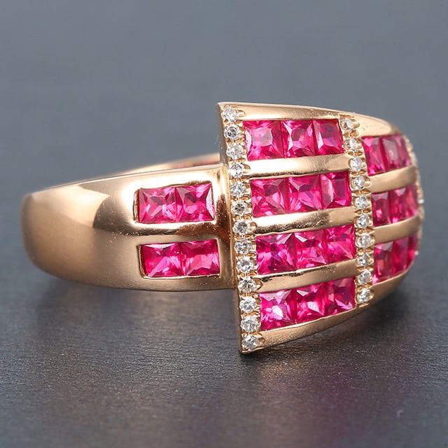 14k Gold 2.47 Ctw Natural Ruby & Diamond Ring - 3