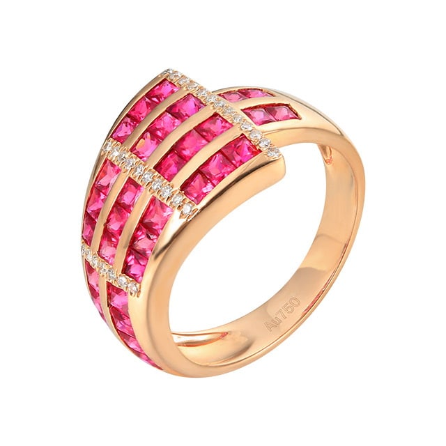 14k Gold 2.47 Ctw Natural Ruby & Diamond Ring - 5