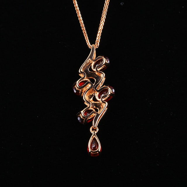 14k Gold 1.51 Ctw Natural Ruby & Diamond Pendant( Without Chain ) - 4