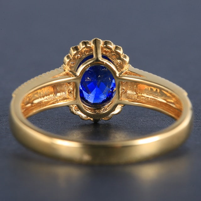 14k Gold 1.4 Ctw Natural Sapphire & Diamond Ring - 4