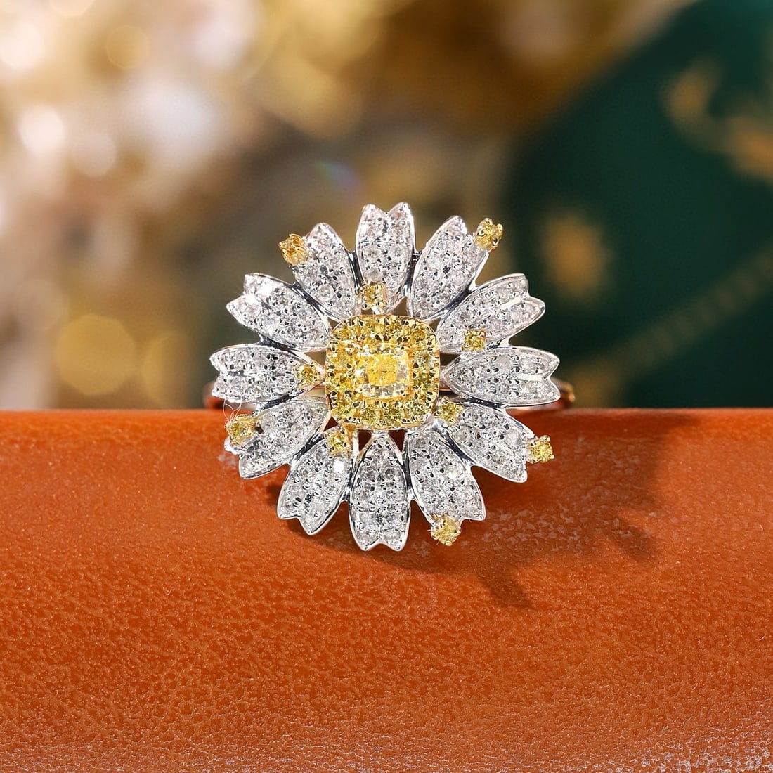 14k Gold 0.7 Ct Natural Color Diamond Ring: Ref:231053079 // gold content:14k gold // ring size:7. 25us // // main gemstone:color diamond // shape:multiply // carat weight:0. 7ct // clarity grade:vs-si // color:yellow & white //