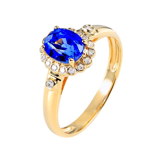14k Gold 1.38 Ctw Natural Sapphire & Diamond Ring - 5