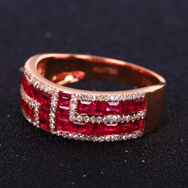 14k Gold 2.16 Ctw Natural Ruby & Diamond Ring - 2