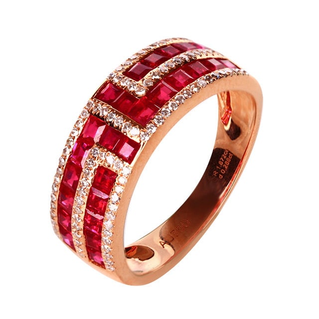 14k Gold 2.16 Ctw Natural Ruby & Diamond Ring - 4
