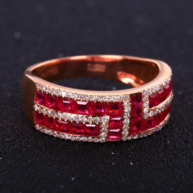 14k Gold 2.16 Ctw Natural Ruby & Diamond Ring - 6