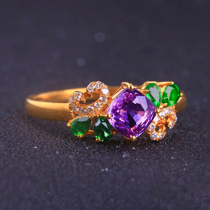 14k Gold 1.51 Ctw Natural Sapphire & Diamond Ring - 2