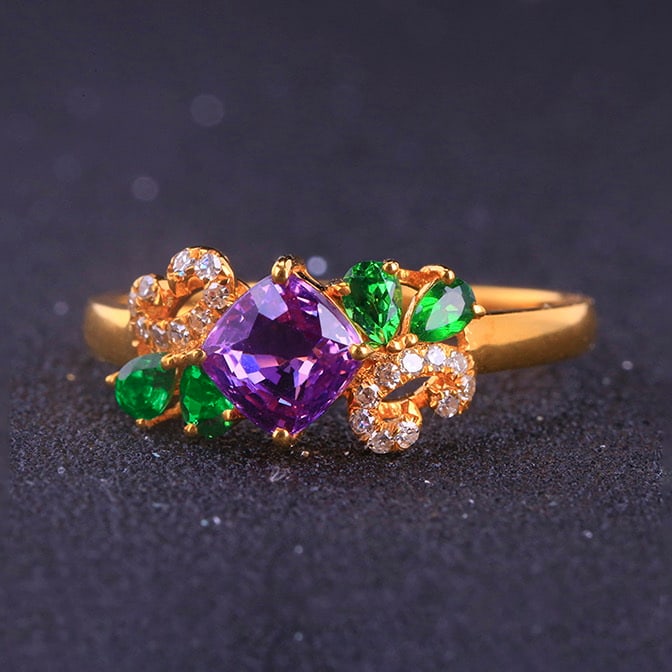 14k Gold 1.51 Ctw Natural Sapphire & Diamond Ring - 3