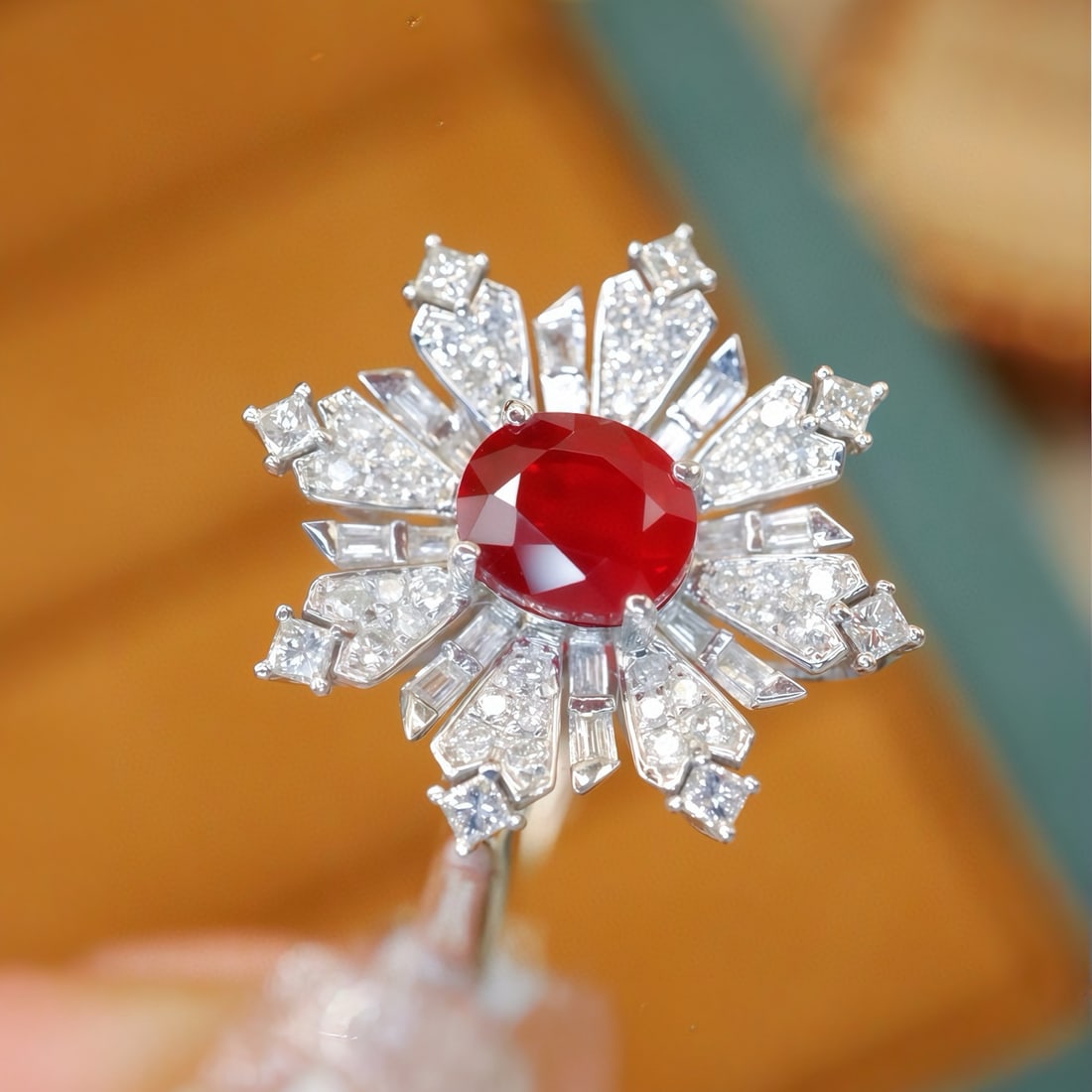 14k Gold 1.39 Ctw Natural Ruby & Diamond Ring/pendant( Without Chain ) - 2