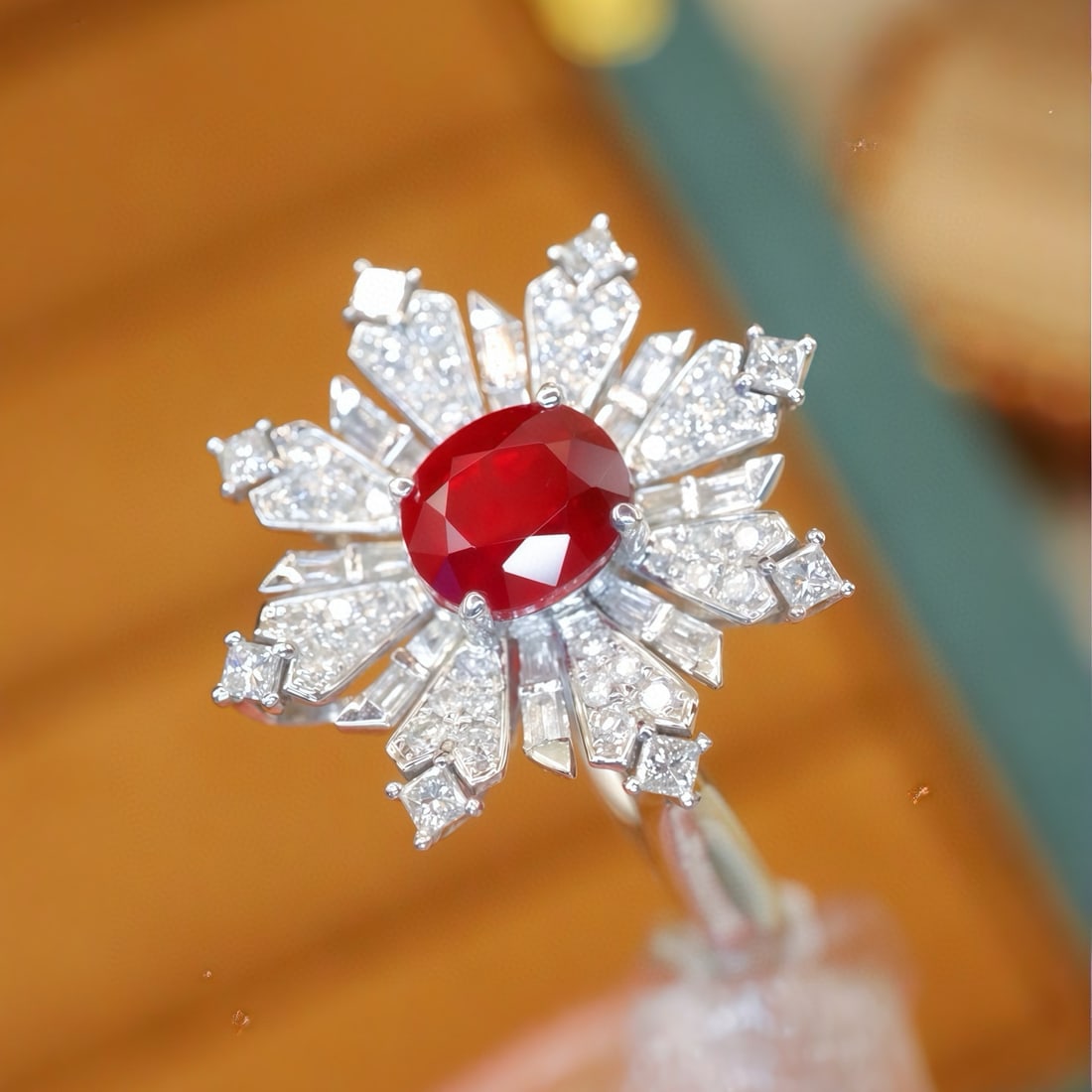 14k Gold 1.39 Ctw Natural Ruby & Diamond Ring/pendant( Without Chain ) - 3