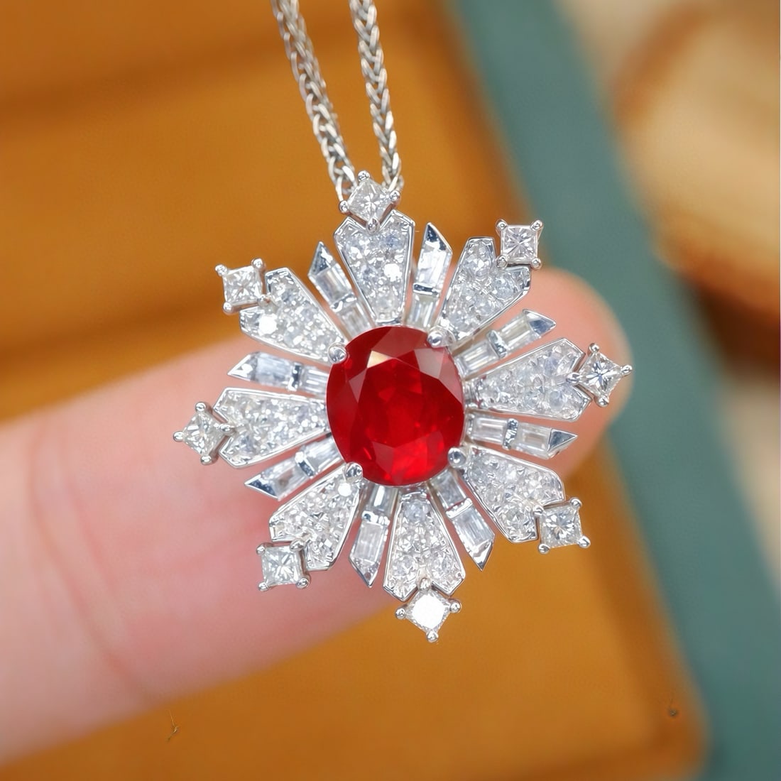 14k Gold 1.39 Ctw Natural Ruby & Diamond Ring/pendant( Without Chain ) - 4