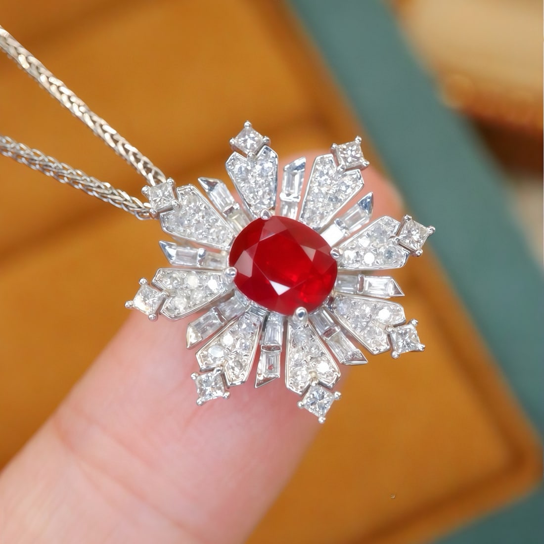 14k Gold 1.39 Ctw Natural Ruby & Diamond Ring/pendant( Without Chain ) - 5
