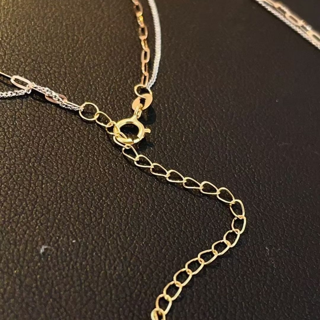 14k Gold 0.05 Ct Natural H Diamond Necklace - 3