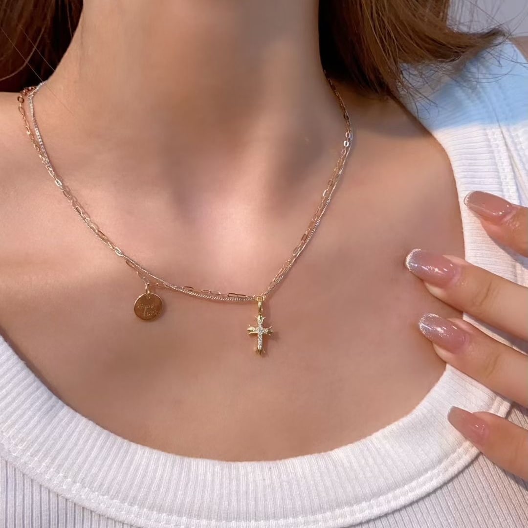 14k Gold 0.05 Ct Natural H Diamond Necklace - 8