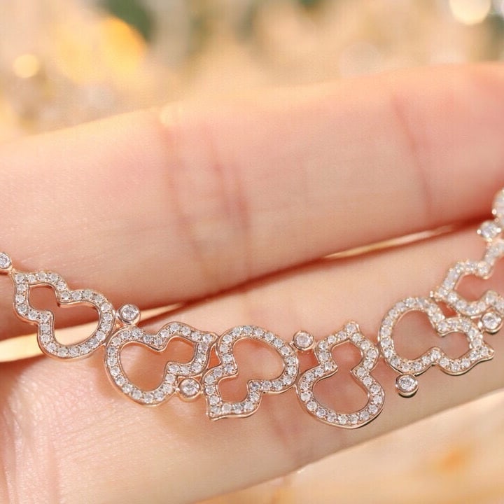 14k Gold 0.6 Ct Natural H Diamond Necklace - 5