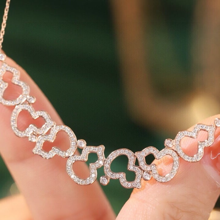 14k Gold 0.6 Ct Natural H Diamond Necklace - 6