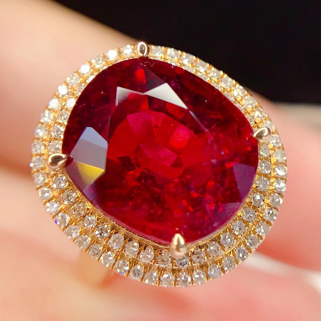 14k Gold 6.88 Ct Natural Tourmaline & Diamond Ring - 5