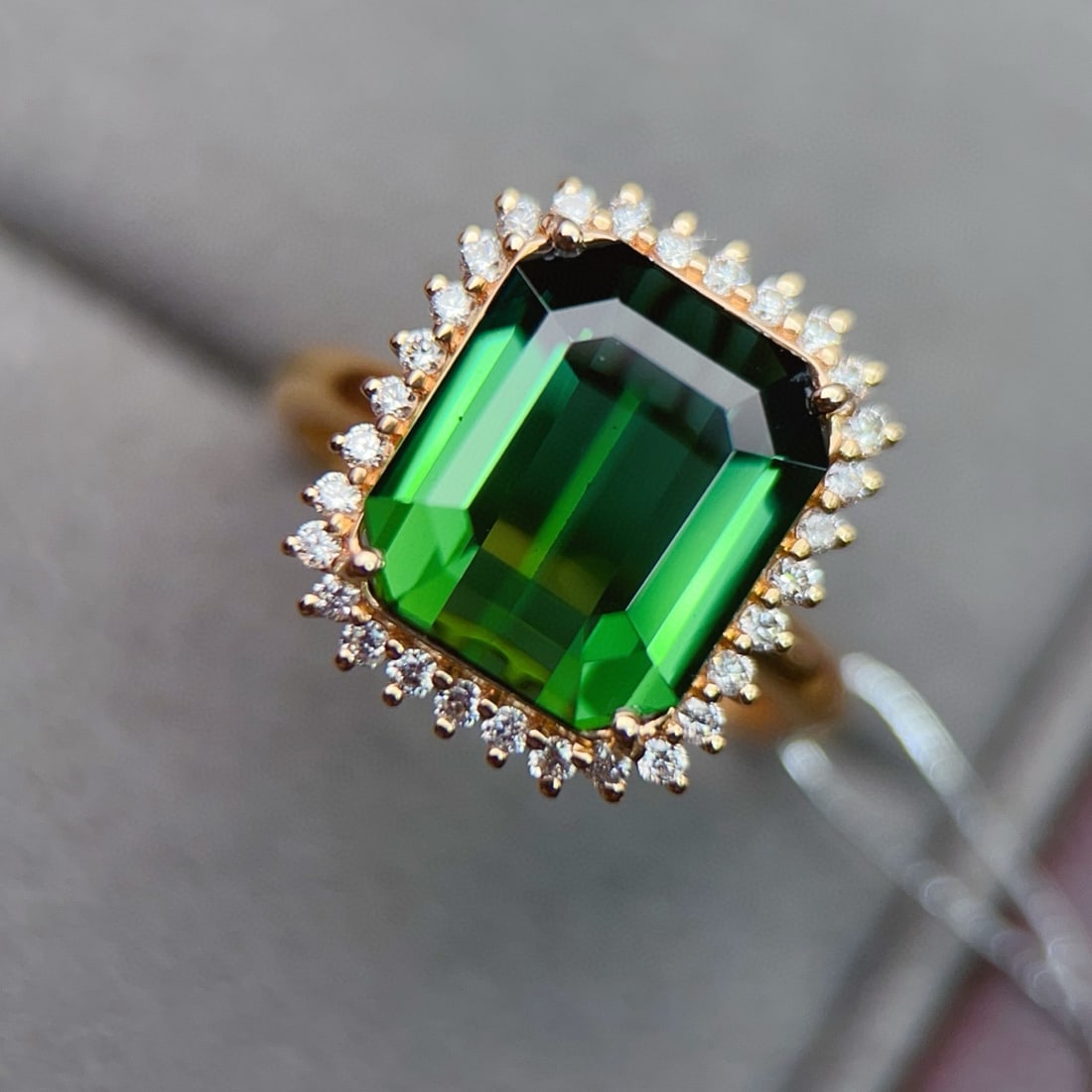 14k Gold 5.35 Ctw Natural Tourmaline & Diamond Ring - 3