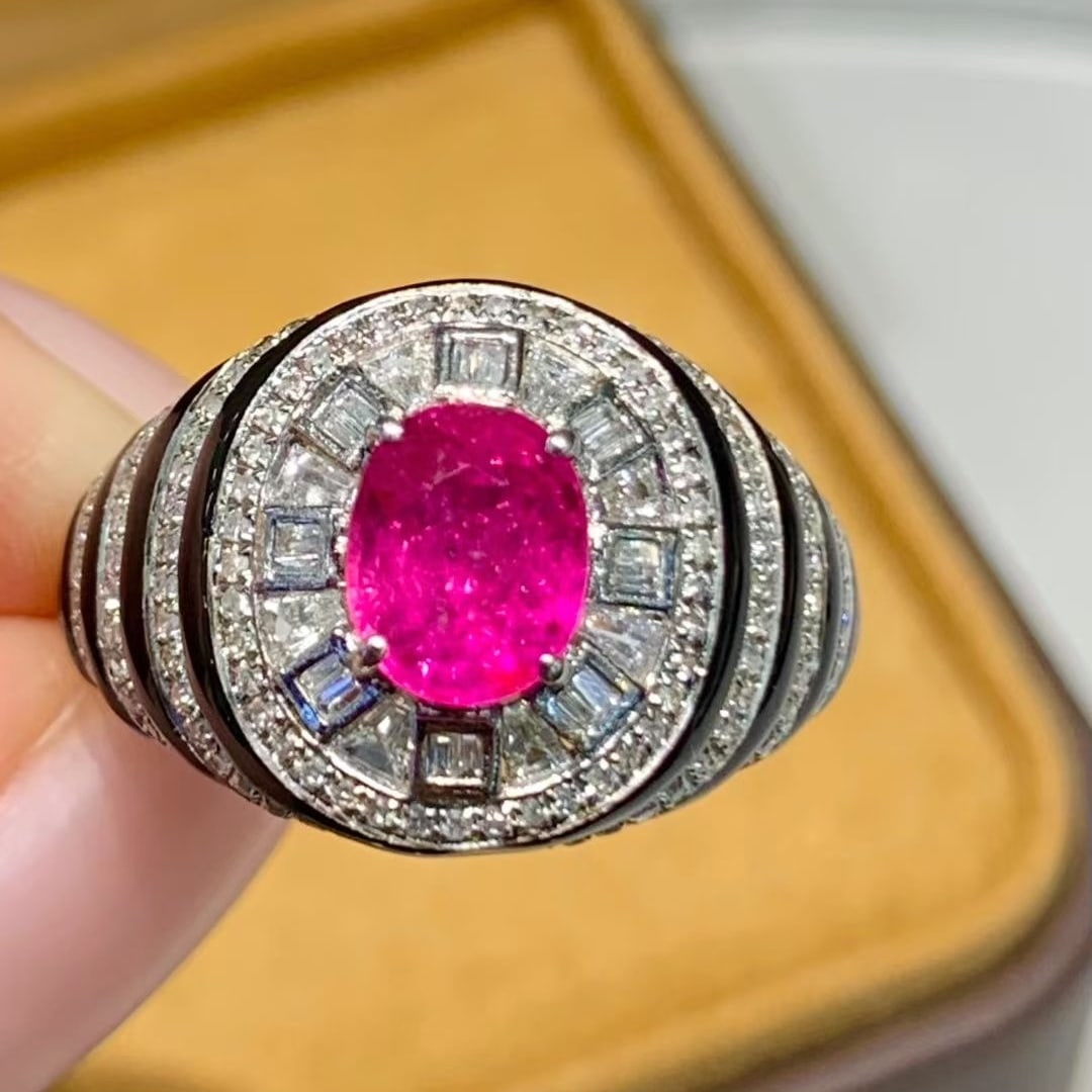 14k Gold 1.3 Ct Natural Ruby & Diamond Ring - 2